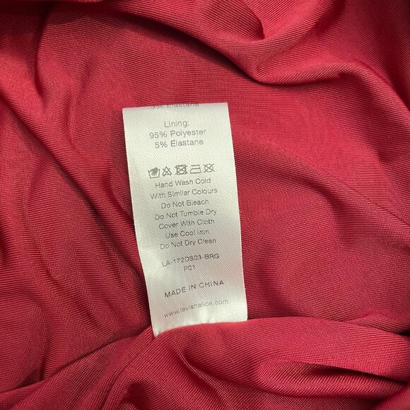 Lavish Alice Burgundy Diamante Velvet Wrap Mini Dress, Womens Size XL - Picture 4 of 4